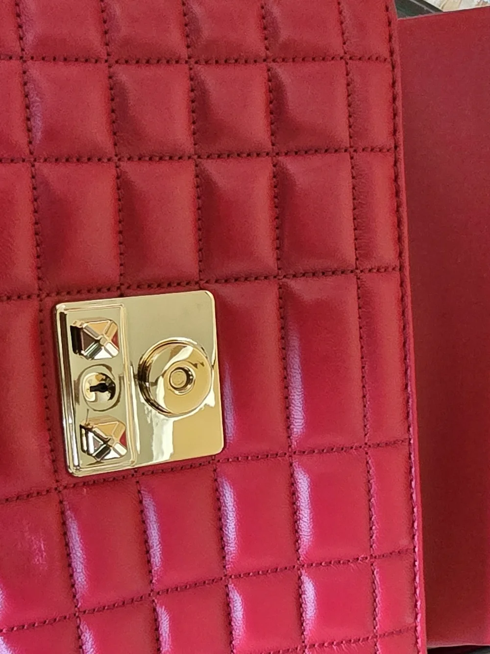 Michael Kors Red Quilted Leather Top-Handle Bag